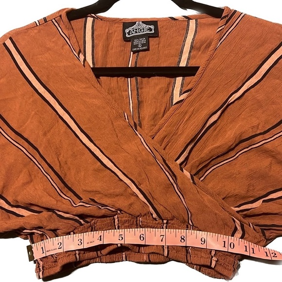 Angie Crop Top size small, Copper color with black stripes - Picture 4 of 5